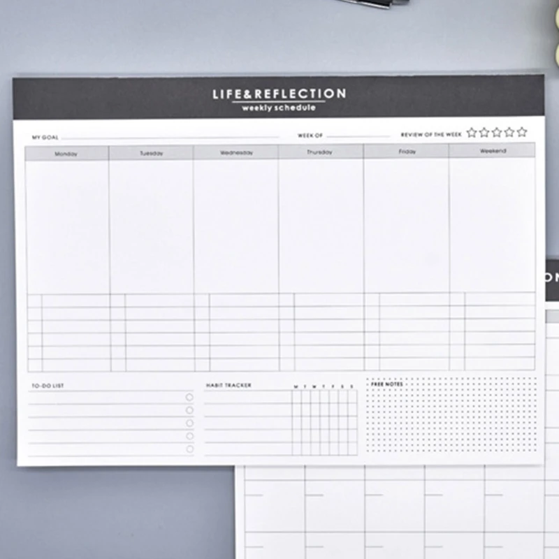 Ежедневник-блокнот недатированный ежедневник листов график коврик стол планировщик, чтобы сделать список Блокнот ежемесячный оторвать 0