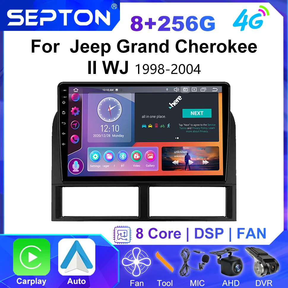 SEPTON Android Автомобильный Стерео Радио Мультимедийный Плеер для Jeep Grand Cherokee II WJ 1998-2004 Навигация GPS CarPlay 2Din Головное Устройство
