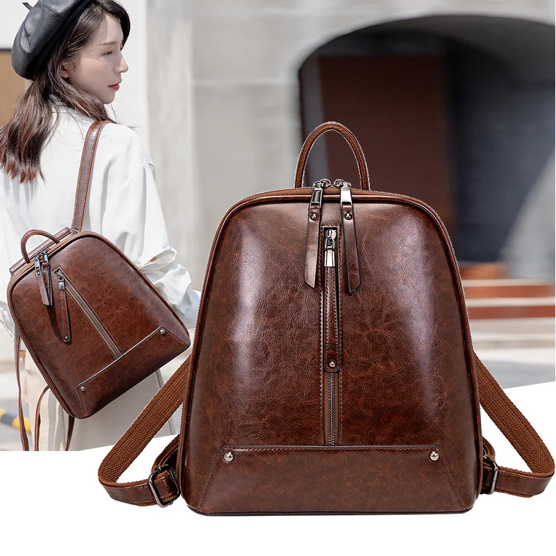 Женский рюкзак в стиле ретро GPR, бесплатная доставка, модная школьная сумка для девочек, кожаная дорожная сумка, повседневная сумка через плечо для женщин