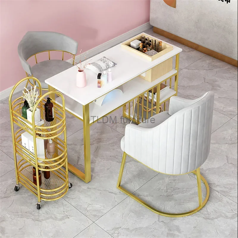Современный минималистичный Мраморный маникюрный стол и стулья, салонная мебель, Скандинавский маникюрный стол, профессиональный маникюрный стол с выдвижным ящиком Z 0
