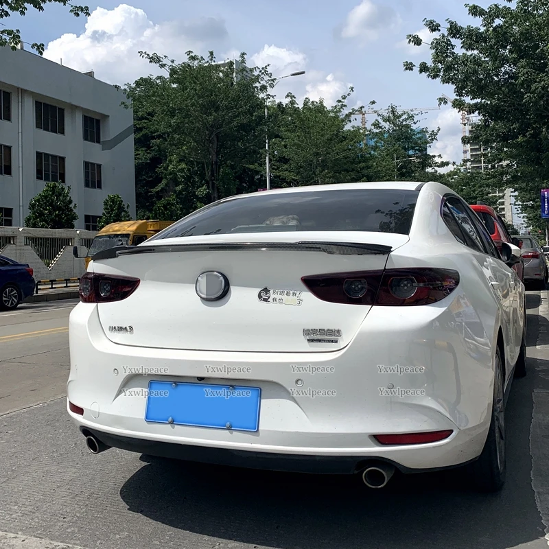 Для Нового Mazda3 Axela Спойлер 2019 2020 2021 ABS Глянцевый Черный/Из Углеродного Волокна Вид Заднего Спойлера Багажника Крыло 0