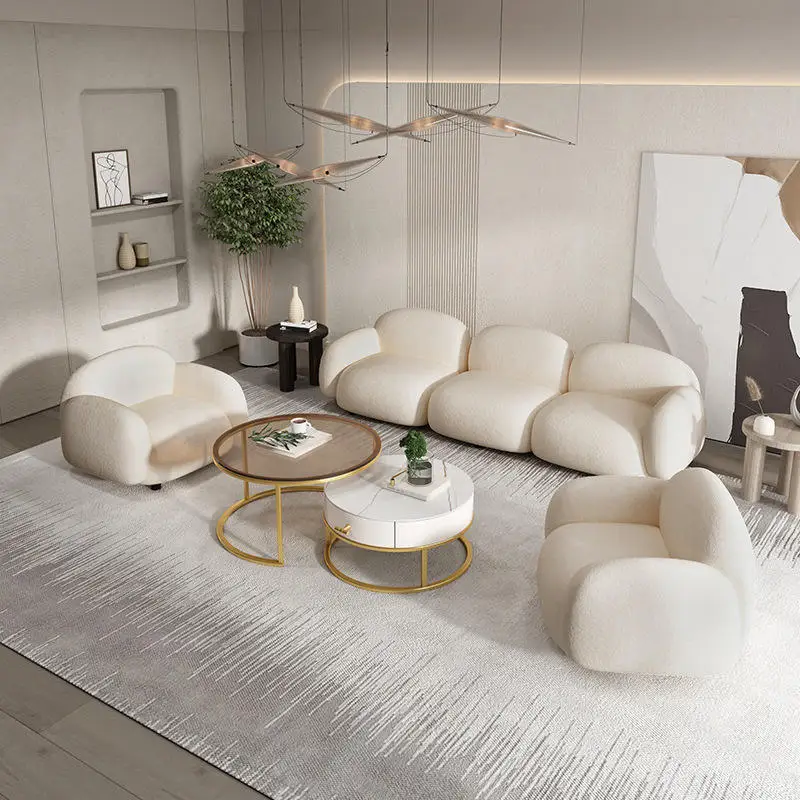 Скандинавская гостиная креативный диван-ягненок приемная повседневный магазин одежды с тремя диванами односпальный диван-кресло 0