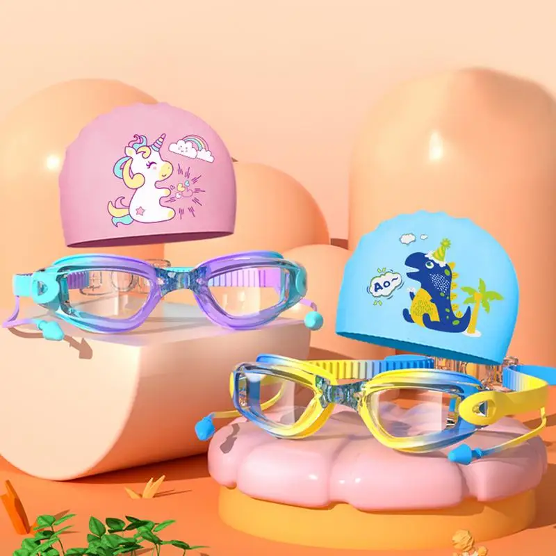 Водонепроницаемые противотуманные плавательные очки для детей с ультрафиолетовым излучением Профессиональные цветные линзы Молодежные Детские очки для плавания Очки для очков