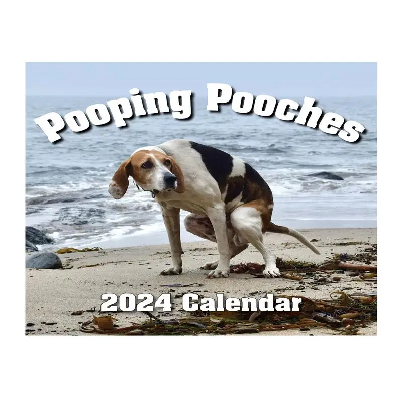 Забавные Календари для щенков на 2024 год, Календарь для Гадящих Собак, Круглогодичный Календарь С января 2024 По декабрь 2024, Украшение дома для