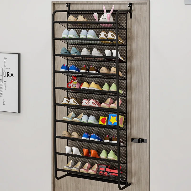 Бытовой пыленепроницаемый шкаф для хранения обуви Простая настенная полка для обуви За дверью общежития Многослойная полка для обуви