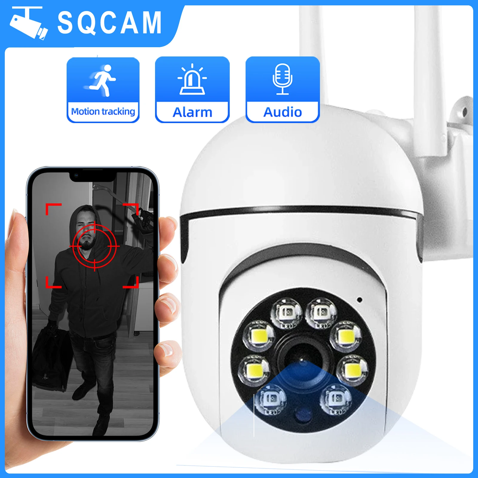 SQCAM Wifi surval камера wifi камера для наружного аудио двухсторонний 4-кратный цифровой зум Wifi камера ночного видения безопасности для дома