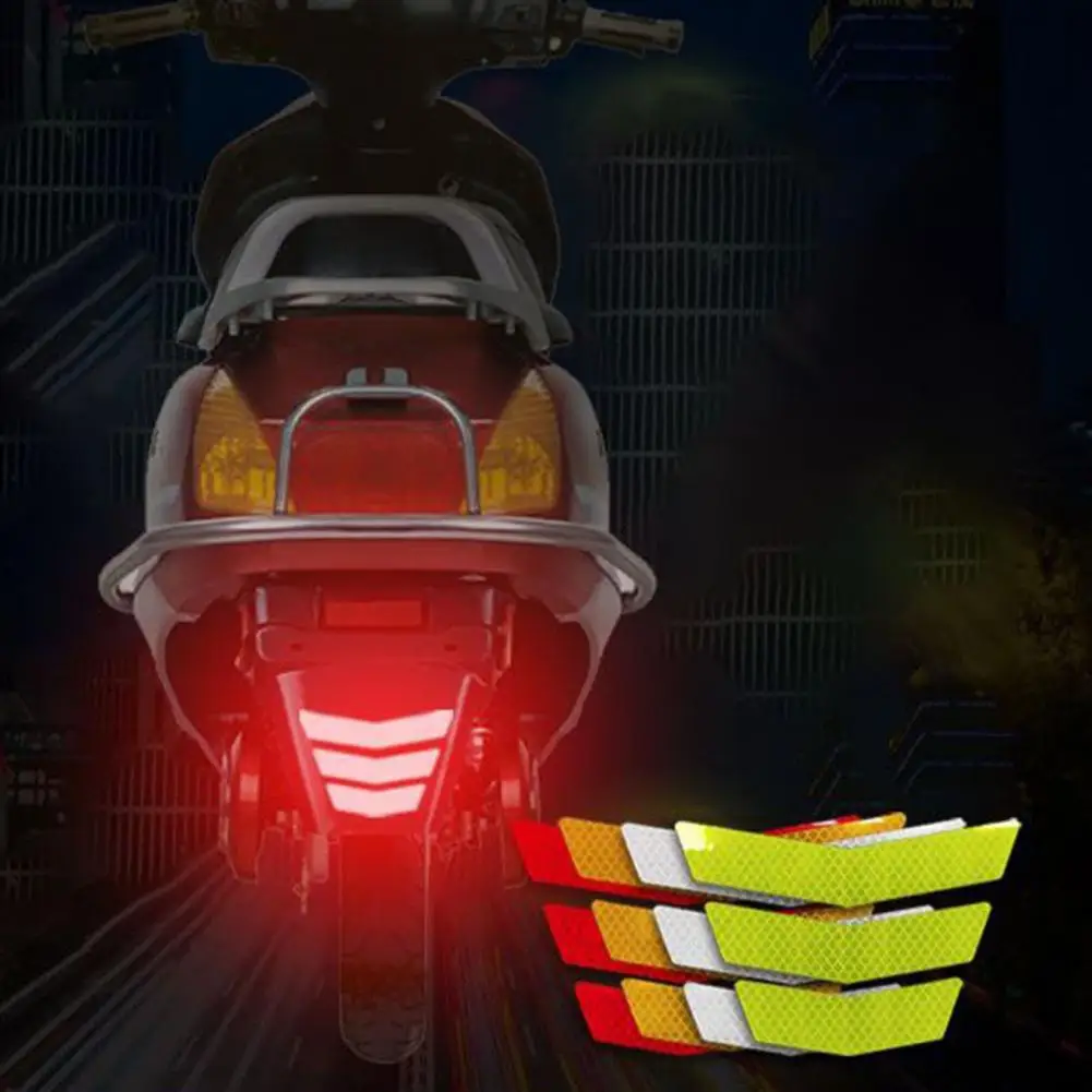 Предупреждение Яркая цветная наклейка с лентой для безопасности езды на мотоцикле Автомобильные Аксессуары