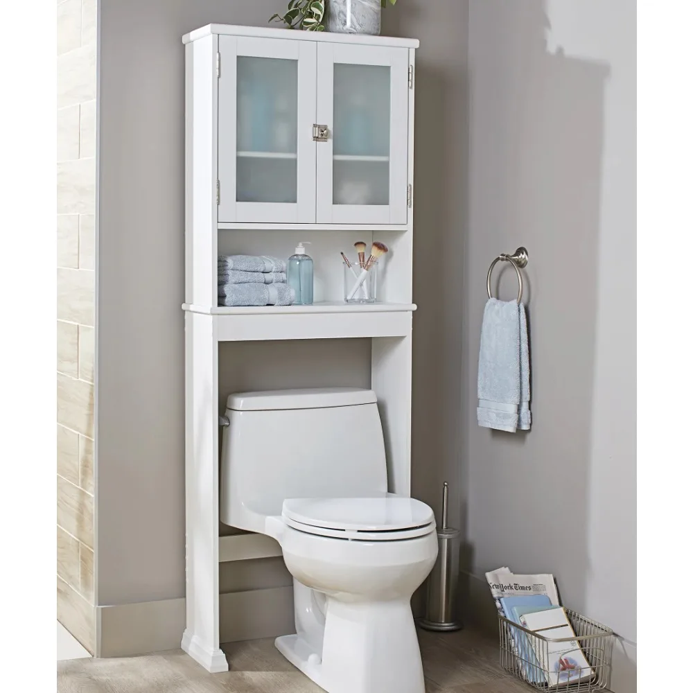 Better Homes & Gardens 24,62 дюйма. Шкафчик над туалетом для экономии места в ванной комнате, белый