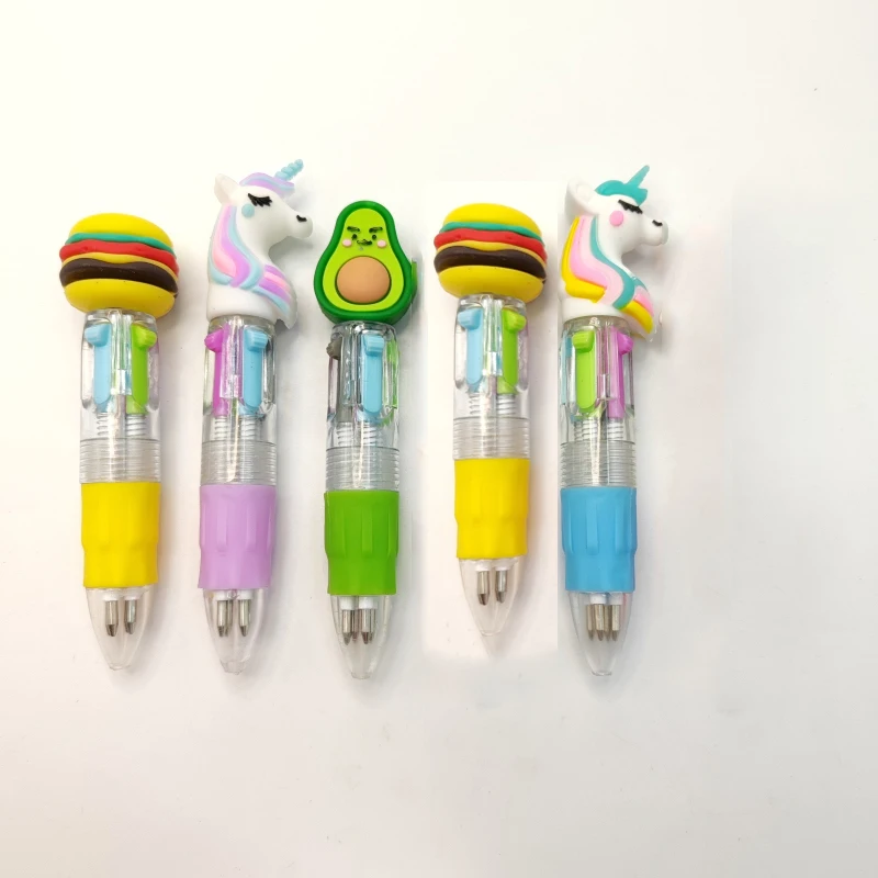25шт Четырехцветная шариковая ручка, милые 4-цветные канцелярские принадлежности для студентов, Выдвижная ручка-роллер, подарочные канцелярские принадлежности для школьников