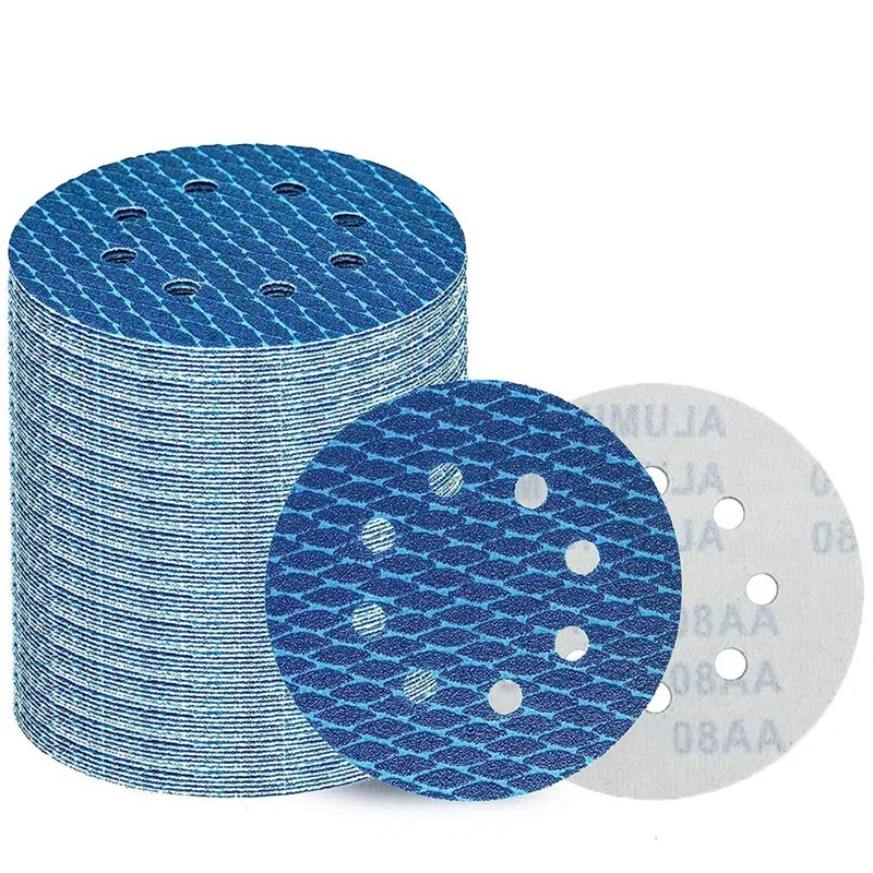 80шт шлифовальных дисков с ромбовидными крючками и петлями для произвольных шлифовальных машин (зернистость 60-400) 0