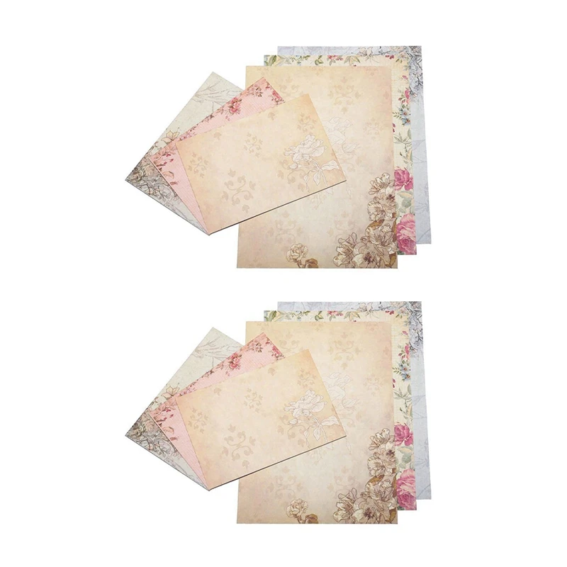 Винтажные канцелярские наборы на 80 листов с конвертами для написания писем 0