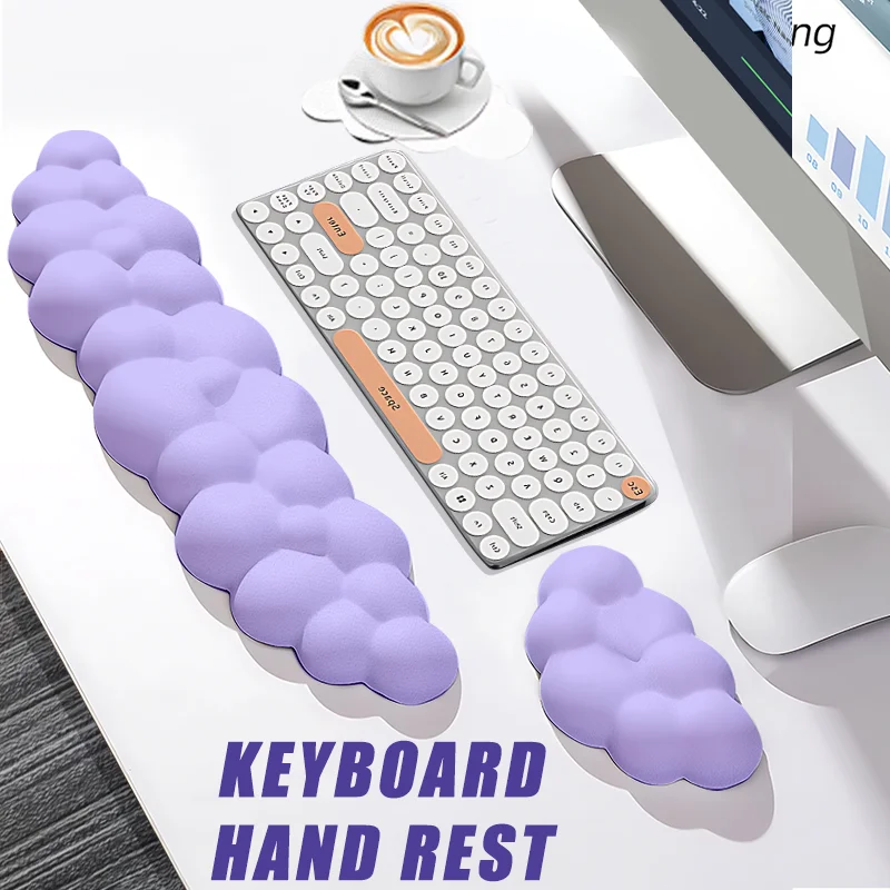 Подставка для запястий клавиатуры в форме облака, резиновый коврик для стола из пены с эффектом памяти, подставка для ладоней, подставка для запястий с противоскользящими офисными аксессуарами