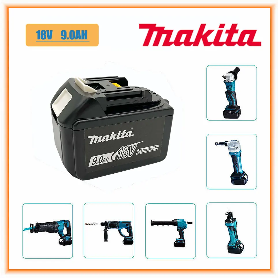 Сменный Аккумулятор Makita 18V 9.0Ah Для BL1830 BL1830B BL1840 BL1840B BL1850 BL1850B аккумуляторная батарея со светодиодным индикатором
