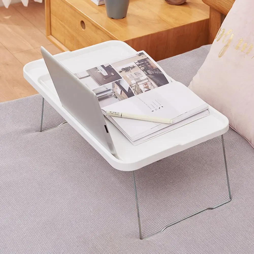 Прикроватный столик для ноутбука, портативный складной столик для ноутбука с подстаканником для дивана в студенческом общежитии, высокая устойчивость для балкона для ленивых