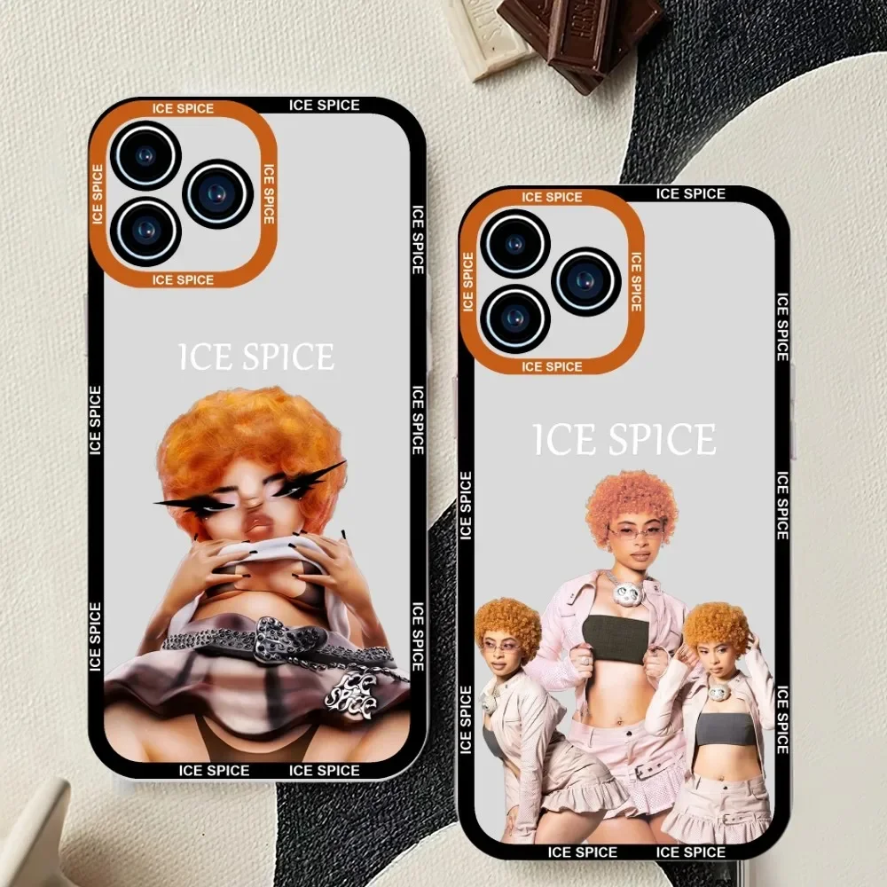 Чехол для телефона Hot Singer Ice Spice для iPhone 11 12 Mini 13 14 15Pro Max с прозрачной оболочкой
