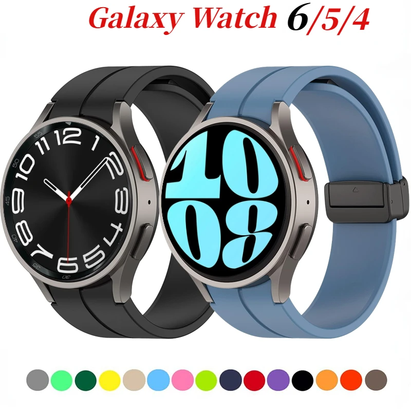 Силиконовый Ремешок Для Samaung Galaxy Watch 6 5 4 40 мм 44 мм Классический 47 мм 43 мм Браслет С Магнитной Пряжкой Ремень Для Watch5 Pro 45 мм ремешок