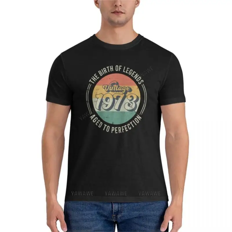 Винтаж 1973 года, 50-летие The Birth Of Legends, незаменимая футболка, одежда kawaii, мужские футболки с графическим рисунком, футболка