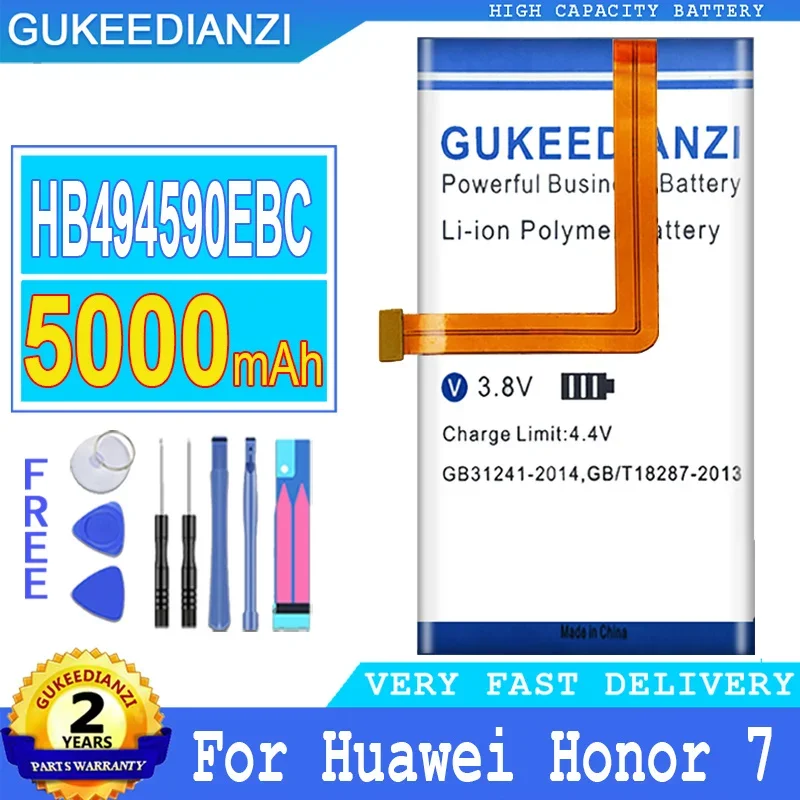 GUKEEDIANZI-аккумулятор большой мощности, для Huawei Honor 7, для Honor 7, Glory PLK-TL01H, ATH-AL00, PLK-AL10, G620, G628, 5000 мАч