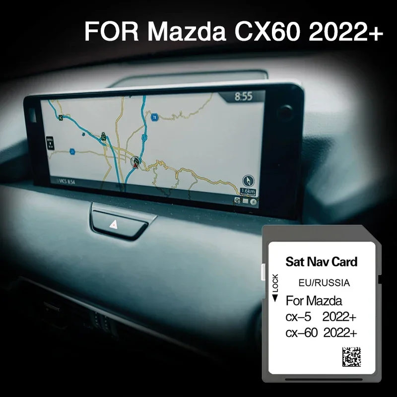 Отслеживание GPS Syaterm Спутниковая навигация для Mazda CX-60 2022 + Крышка Финляндия Турция Великобритания Навигационная карта памяти SD 0