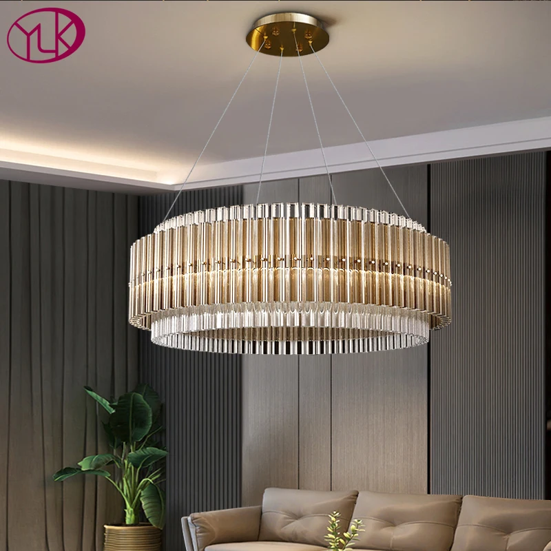 ВАМ ПОНРАВИТСЯ современная хрустальная люстра для гостиной, домашнего декора, круглый подвесной светильник для большой спальни, светодиодный cristal lustre