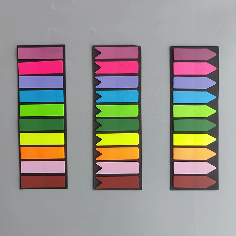 200 листов цветных наклеек Прозрачные флуоресцентные указатели Флажки Канцелярские принадлежности для заметок Подарки для детей Школьные Канцелярские принадлежности 0