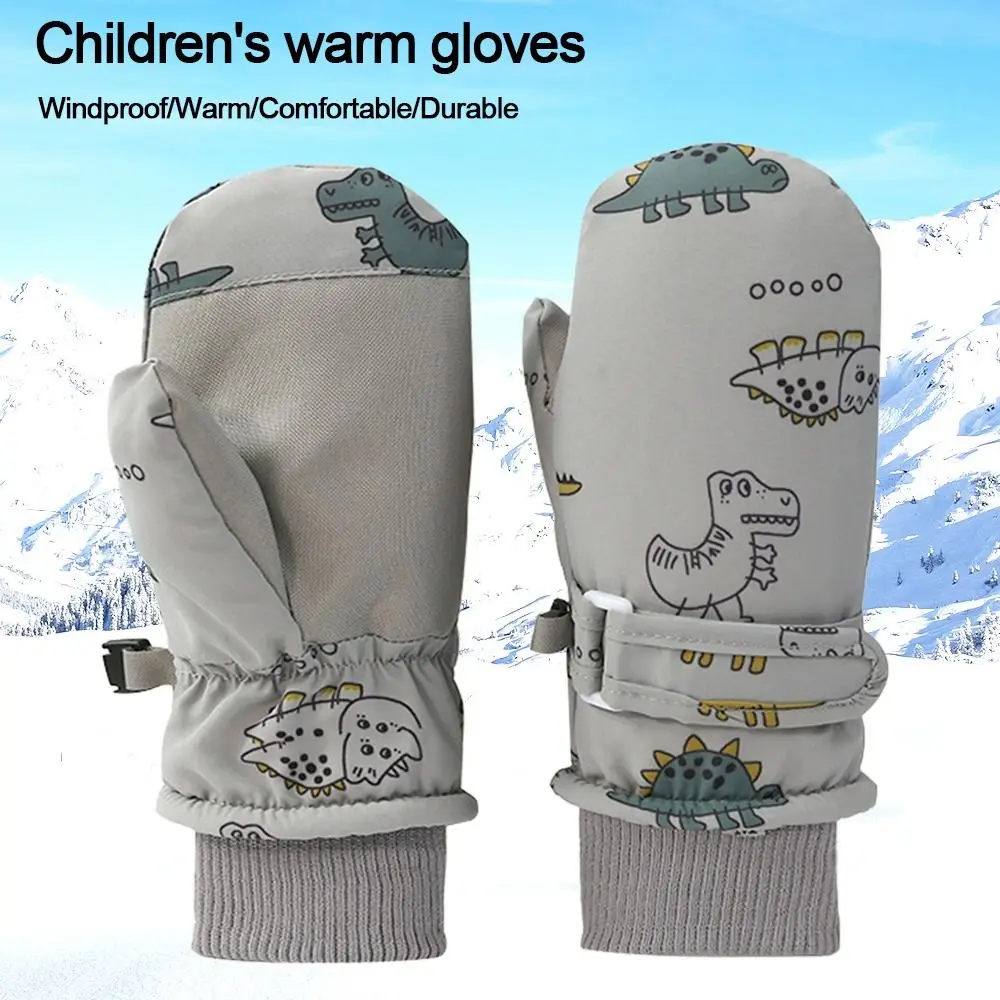 Водонепроницаемые детские лыжные перчатки, толстые теплые ветрозащитные спортивные варежки, нескользящие перчатки для катания на сноуборде, детские велосипедные перчатки для мальчиков и девочек