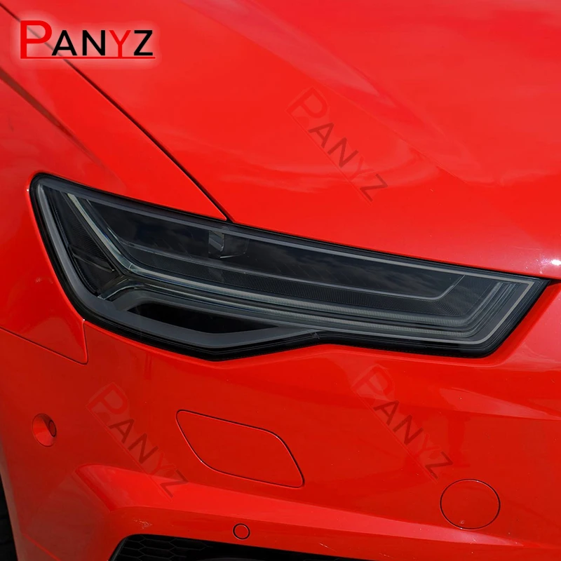 2шт Защитная Пленка Для Автомобильных Фар Восстановление Фар Прозрачный Черный TPU Защитный Для Audi A6 C7 4G S6 RS6 2012-2018
