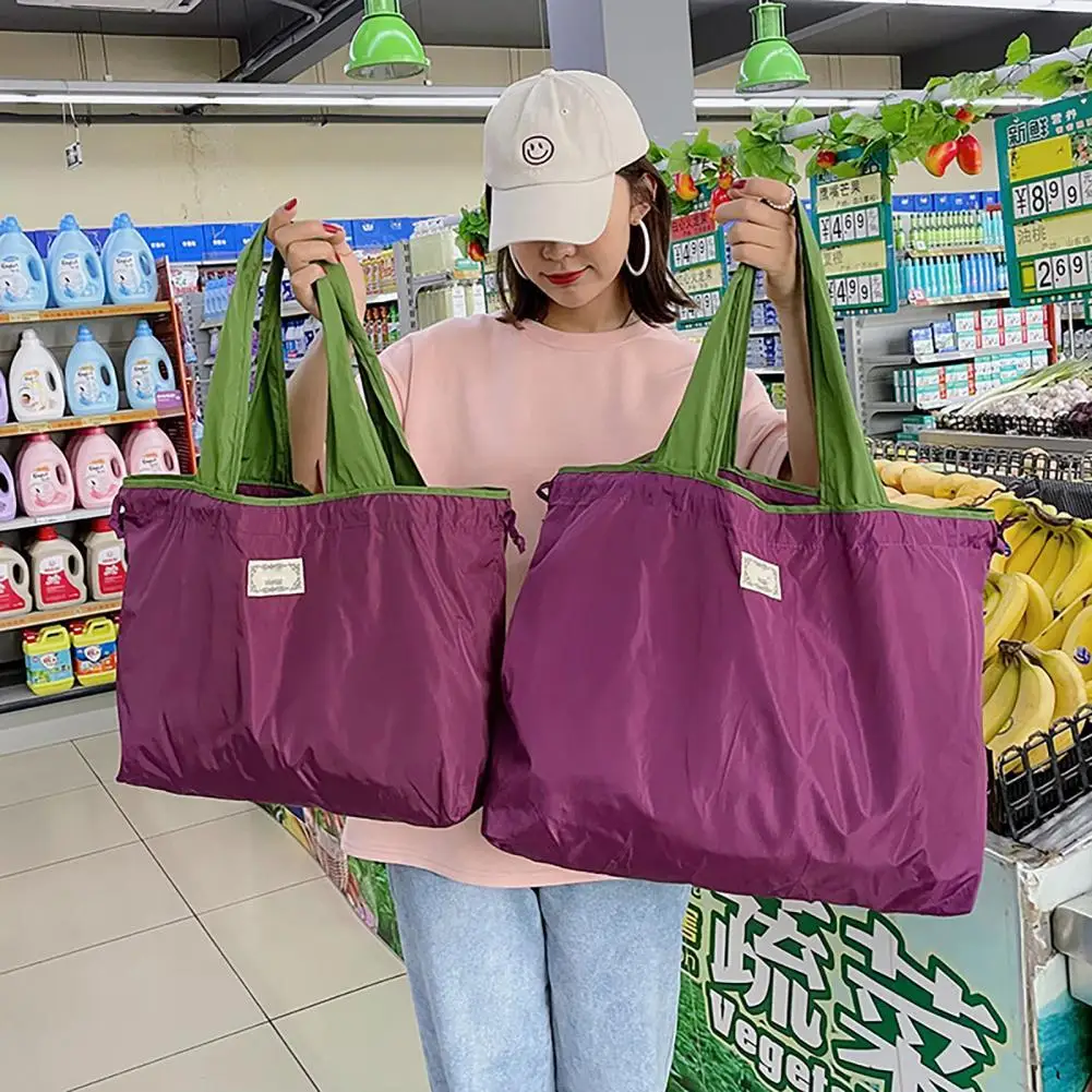 Многоразовые сумки для покупок для женщин, сумка-тоут для бакалеи, складная сумка на шнурке из ткани Оксфорд, сумка для хранения покупок, сумка для покупок 0