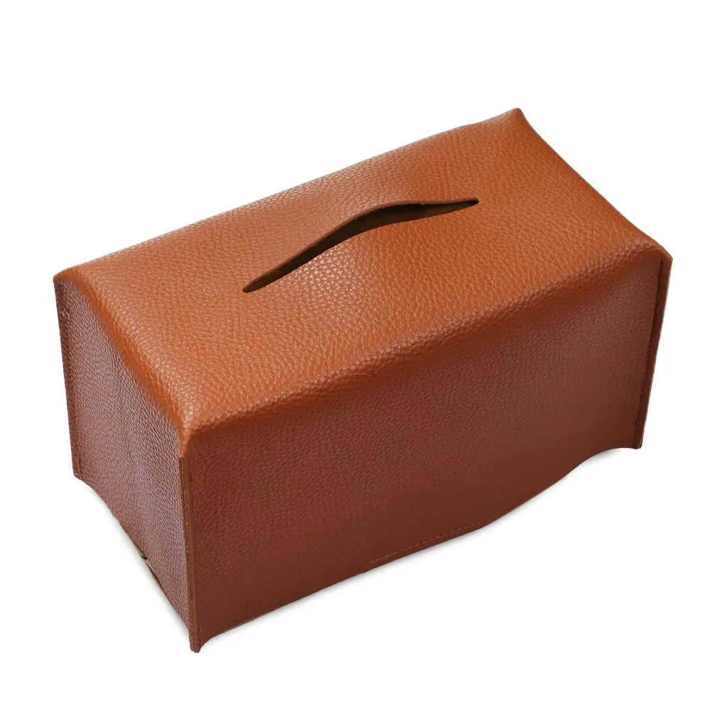 2 шт. Прямоугольная крышка коробки для салфеток, держатель для салфеток из искусственной кожи, держатель для бумаги для лица с нижним ремнем, портативный держатель для салфеток в виде куба