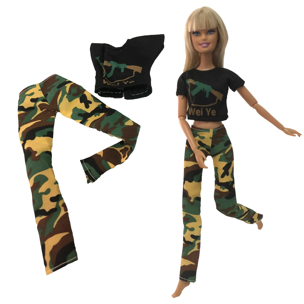 Армейское платье, военная форма, женский жилет, шорты, топ, одежда для косплея куклы Барби, Детские игрушки, подарок для девочек, дети