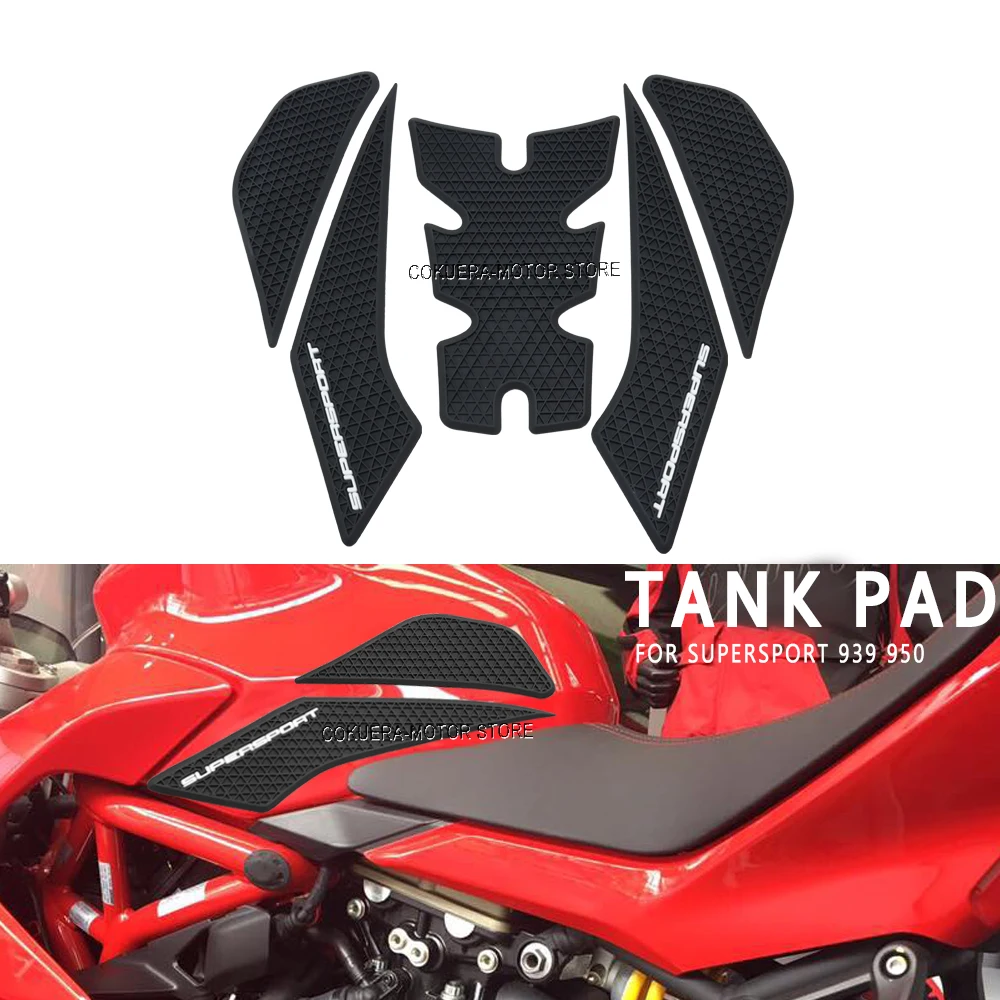 Модификация аксессуаров для мотоциклов Рыбья кость, противоскользящая накладка на бак, наклейка для Ducati SUPERSPORTS 939 950