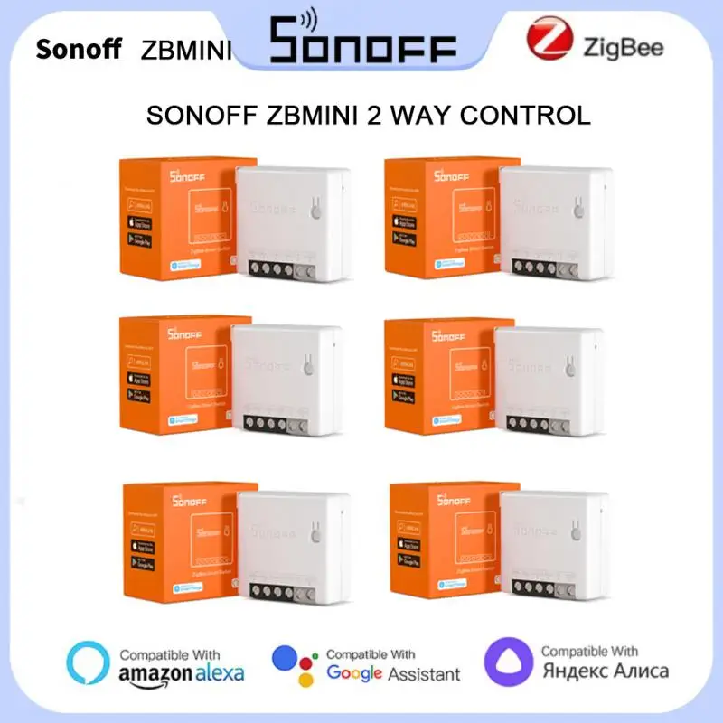 SONOFF Zigbee MINI Switch ZBMINI Двусторонний интеллектуальный переключатель с модулем голосового дистанционного управления через Alexa И Google Home Assistant eWeLink