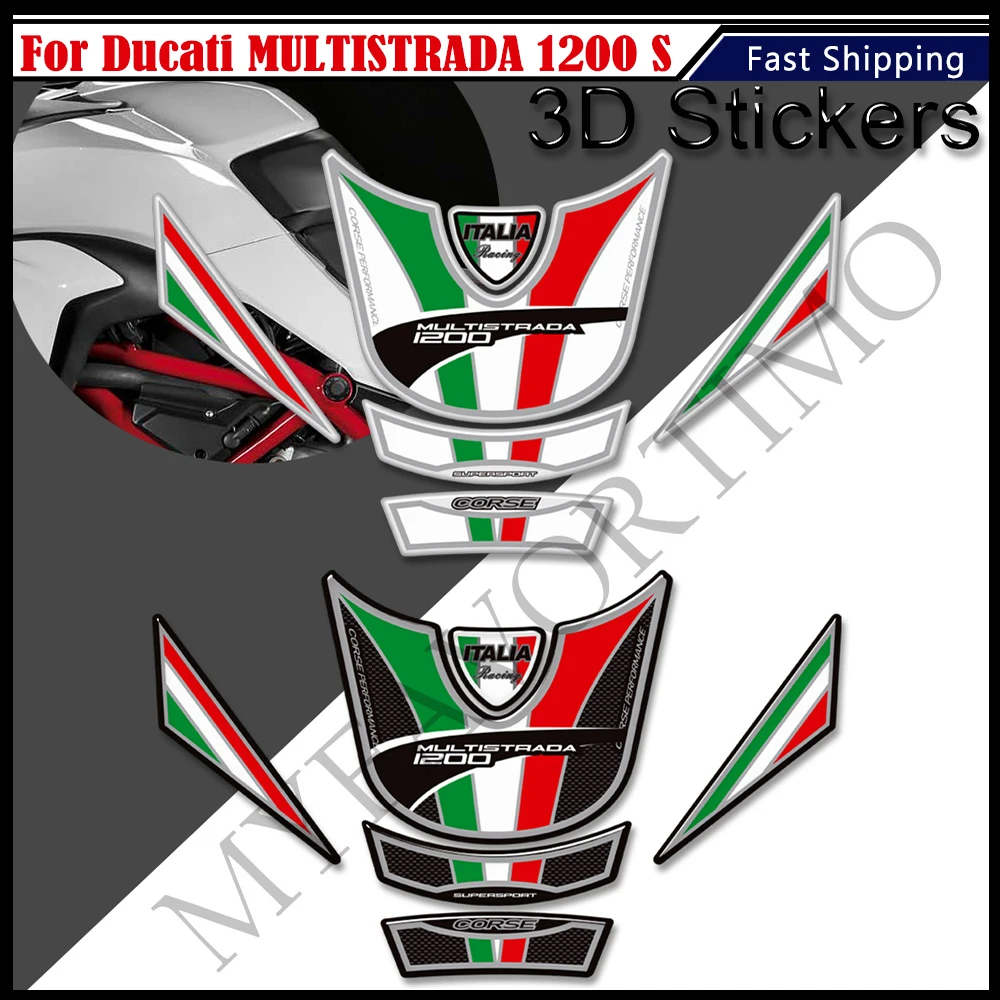 Аксессуары для Ducati MULTISTRADA 1200 S 1200S Накладки на бак мотоцикла, наклейки, отличительные знаки, комплект для подачи газа, мазута, защита колена