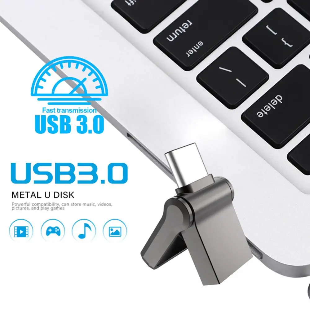 USB 3.0 Флеш-Накопитель 2 ТБ Металлический Высокоскоростной Флэш-Диск 1 ТБ 512 ГБ 256 ГБ Usb Memory Stick Флешка 128 Гб Для ПК / Ноутбука /Ps4 Controler 1