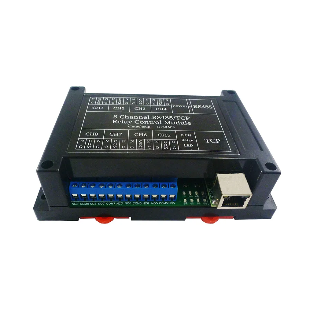 1 ШТ 8-Канальный Сетевой Ethernet RS485 Многофункциональный Релейный Модуль Modbus Slave RTU TCP/IP UART Коммутационная Плата для Промышленного Управления ПЛК 1