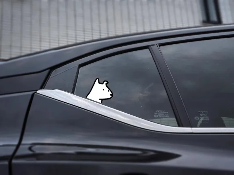 Наклейки с изображением щенка-подглядывателя для домашних животных на окна авто, наклейки на заднюю часть кузова, аппликация на окна топливного бака, фургонов 1