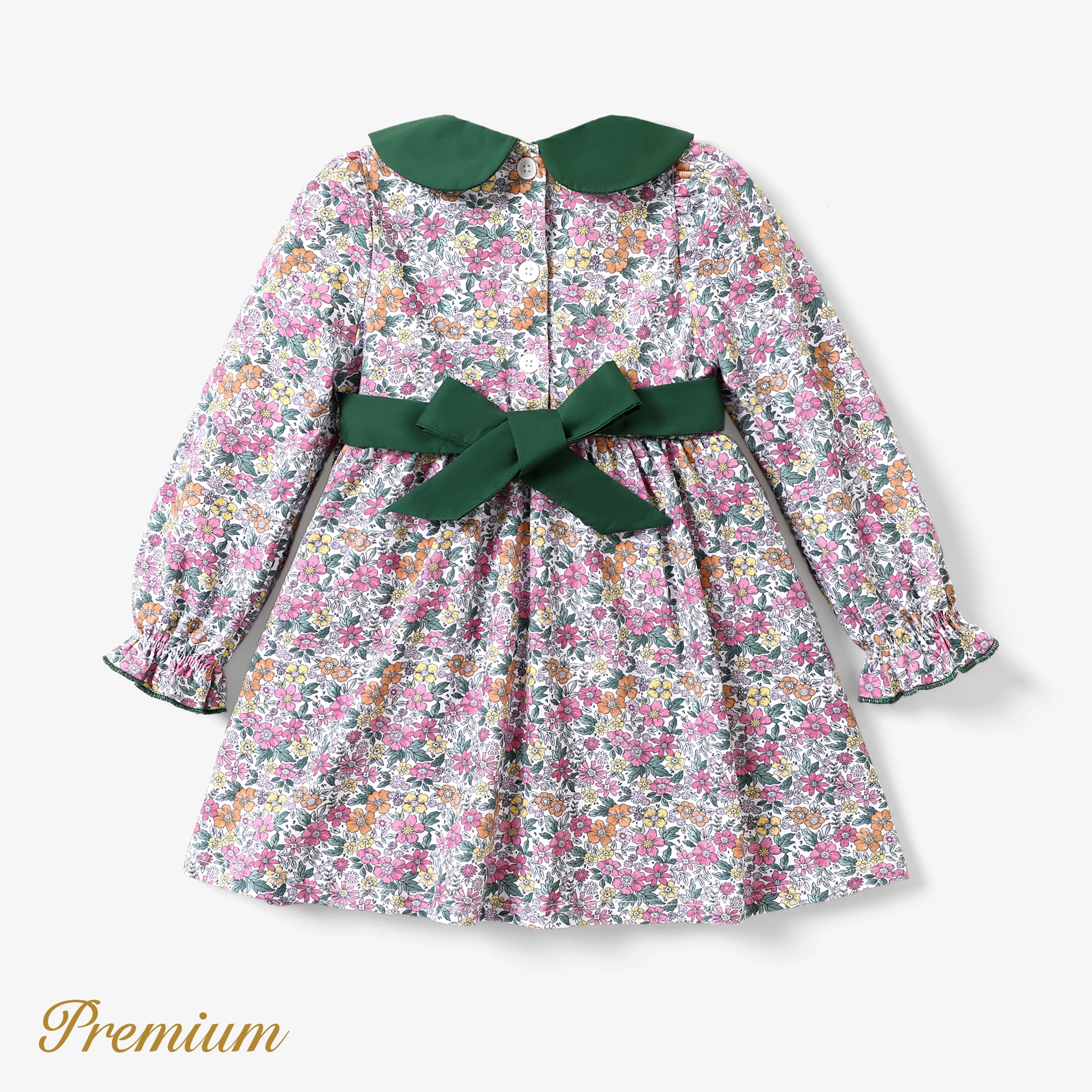 Элегантное Платье с Цветочным Рисунком Для девочки-малыша PatPat 1