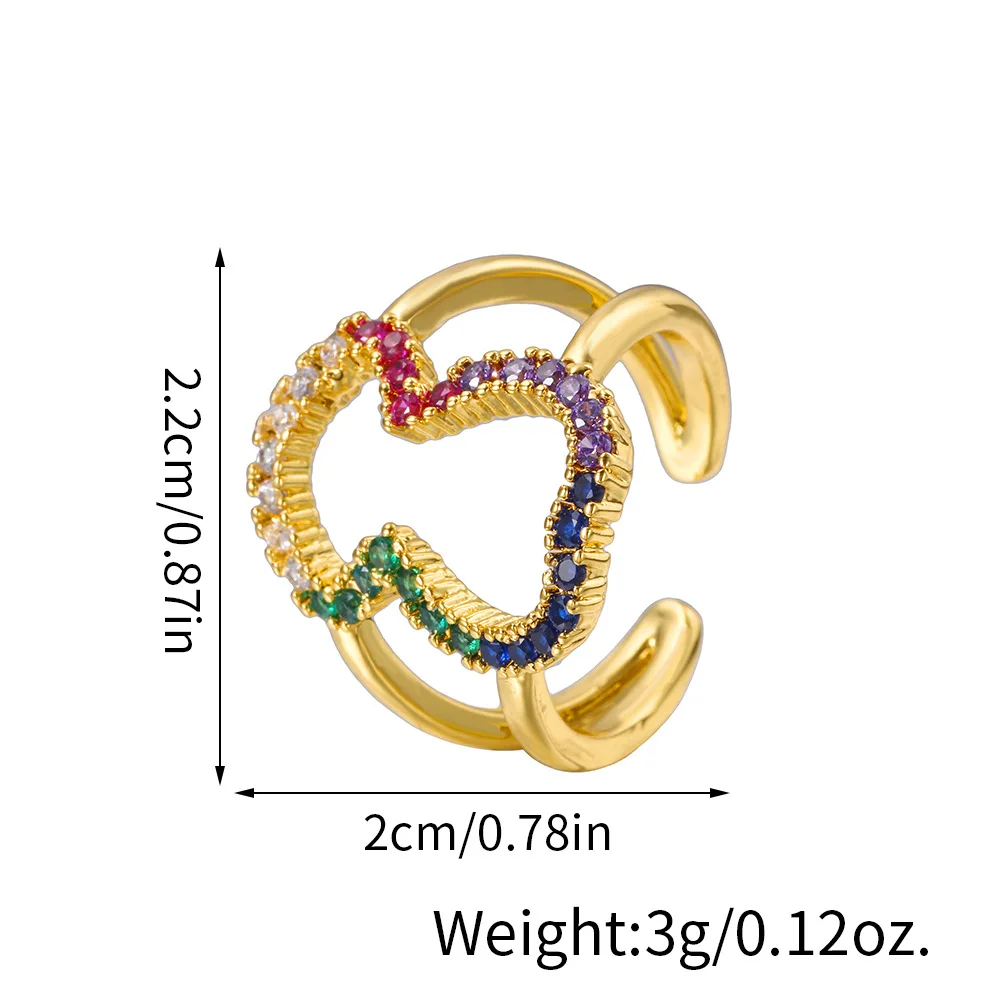 Позолоченные Разноцветные кольца с кубическим цирконием CZ, свадебные украшения, Милое Открытое кольцо с медвежьим пальчиком для женщин, подарок для вечеринки 1