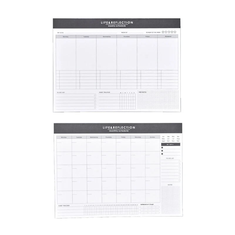 Ежедневник-блокнот недатированный ежедневник листов график коврик стол планировщик, чтобы сделать список Блокнот ежемесячный оторвать 2