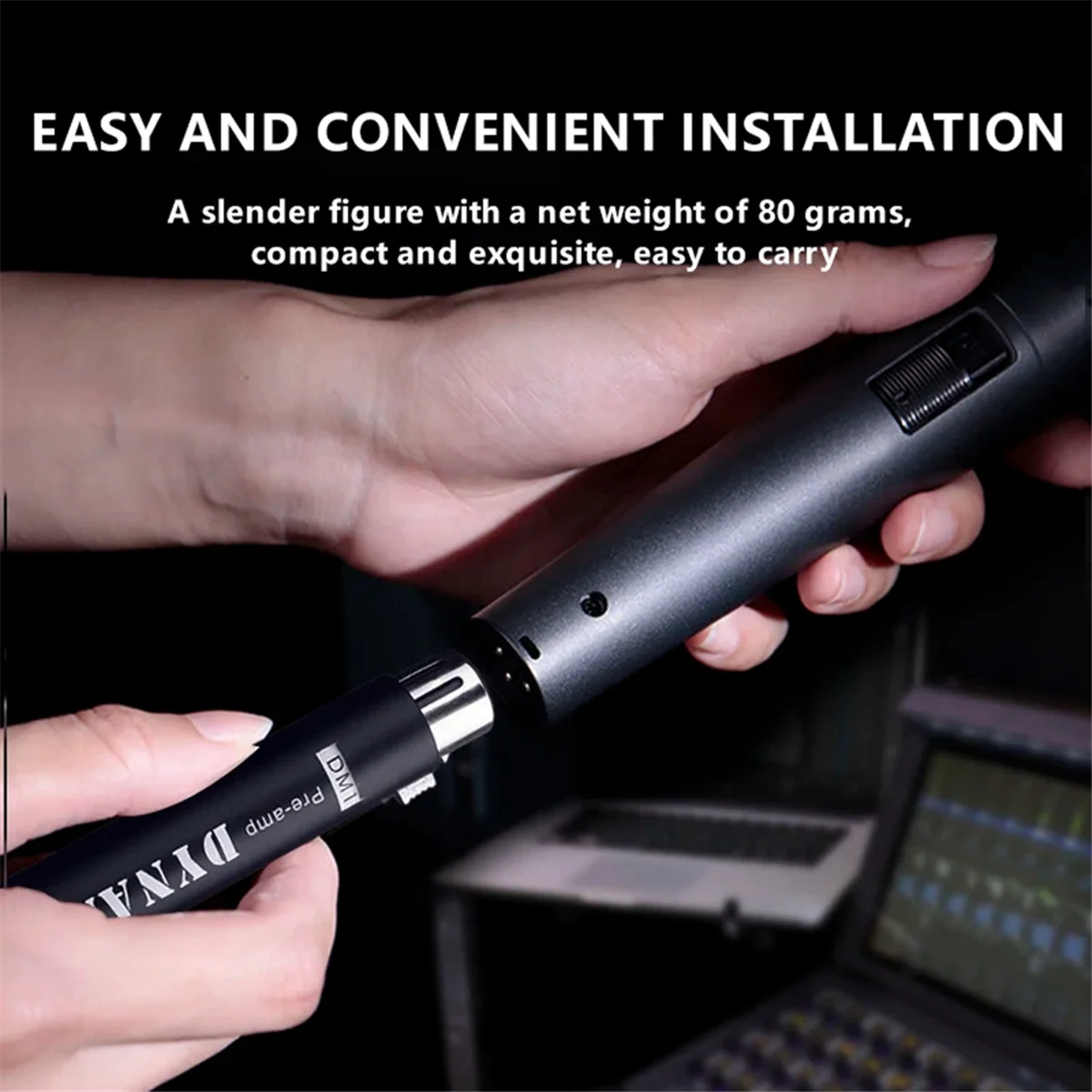 Заменить на предусилитель динамического микрофона DM1, усилитель усиления 28 ДБ для динамических и пассивных ленточных микрофонов, черный 3