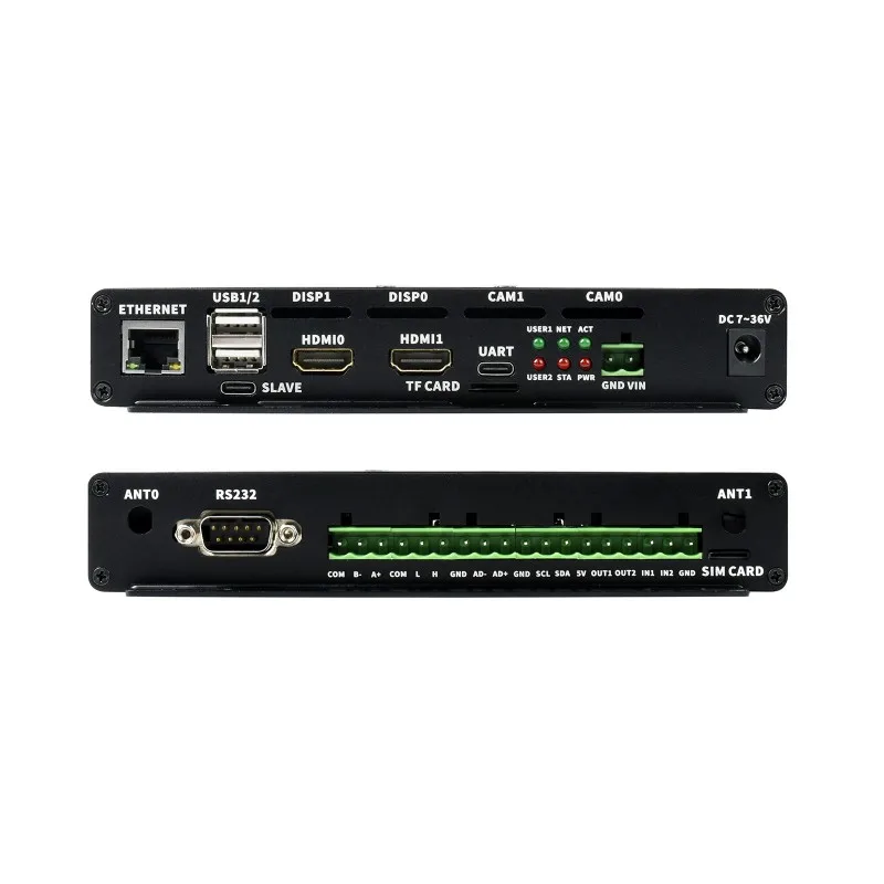 Промышленный мини-компьютер IoT CM4-IO-POE-4G-BOX на базе Raspberry Pi CM4, модуль поддержки 5G/4G в сборе, изолированный RS485/RS232 3