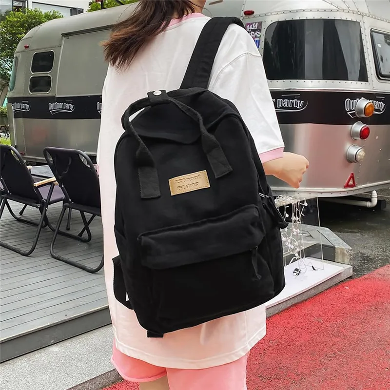 Женские дорожные рюкзаки EZONE, повседневные школьные рюкзаки для девочек-подростков на молнии, водонепроницаемая школьная сумка Soild цвета, Большая вместимость, женская школьная сумка 3