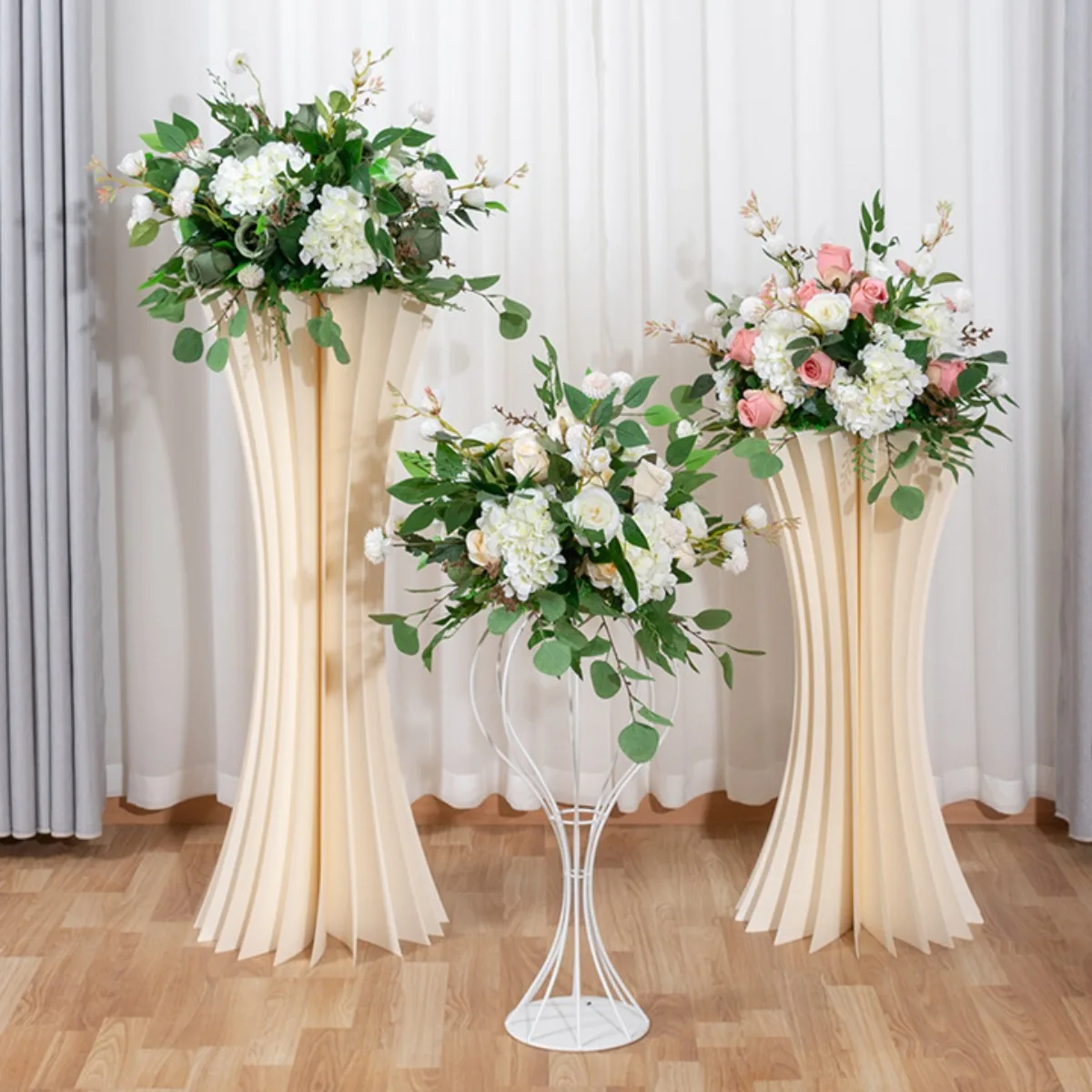 40-сантиметровый шар из роз с зелеными листьями, украшение свадебного стола, оформление цветочной сцены, витрина, Дорожные дорожки, реквизит 3