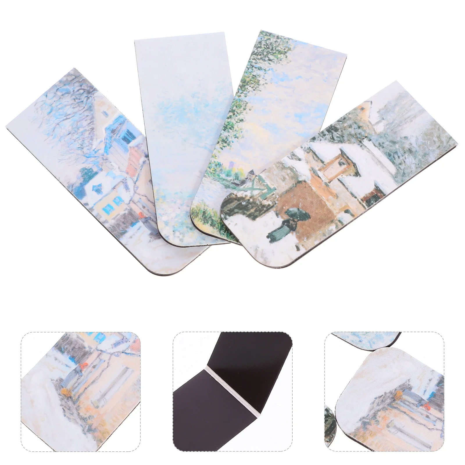 Декоративные магнитные закладки из 4шт., закладки с этикетками для заметок, канцелярские принадлежности 3