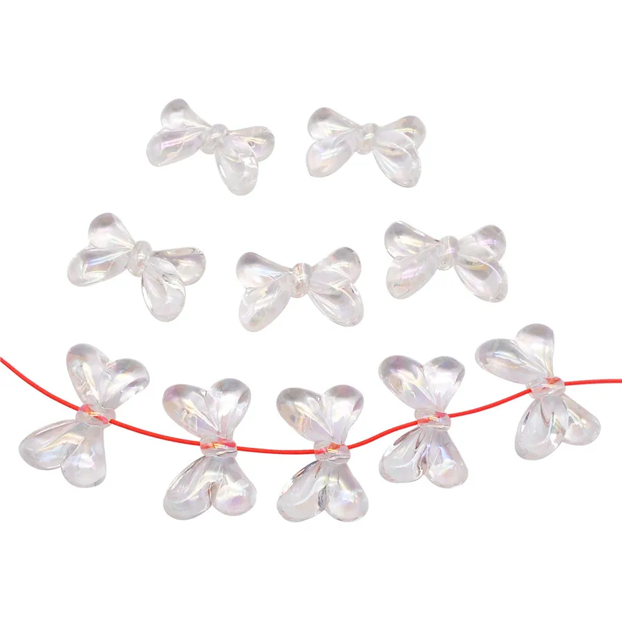 Julie Wang 10 шт. пластиковые бусины в форме банта прозрачные распорные бусины ожерелье браслет аксессуар для изготовления ювелирных изделий 4