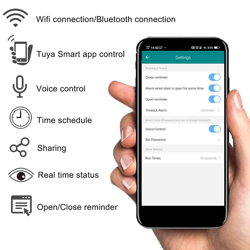 Tuya Wifi Garage Door Switch Интеллектуальное приложение для гаражных ворот, дистанционное управление Беспроводным контроллером, работа для Alexa Google Home 4