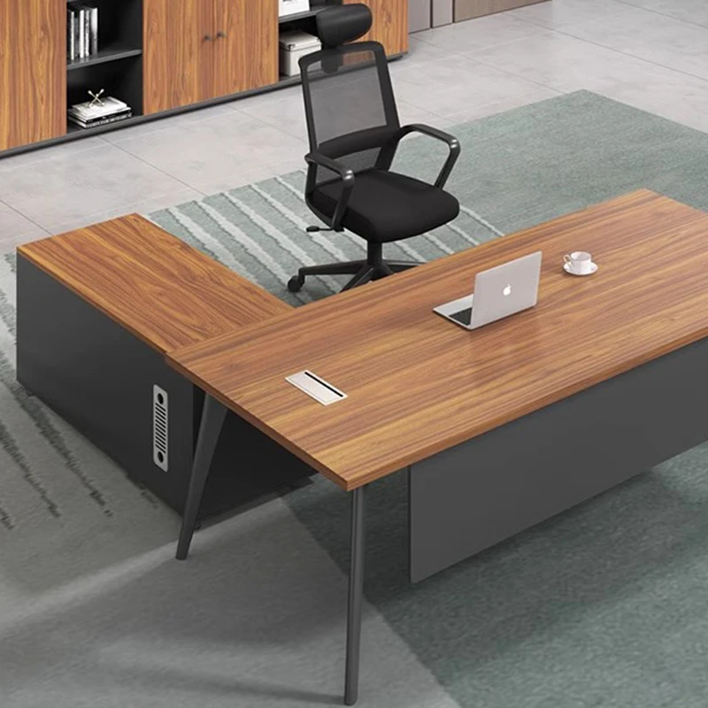 Настольный Письменный Офисный стол, Современный Роскошный Офисный стол для руководителей, Выдвижные Ящики для компьютера, Офисная Мебель 5
