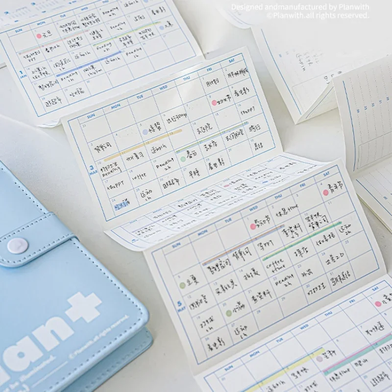 Блокнот Simplicity, блокнот для вырезок, еженедельные записи, набор белых блокнотов, календарь на 2024 год, синяя папка для дневника, ежедневник, цветной 5