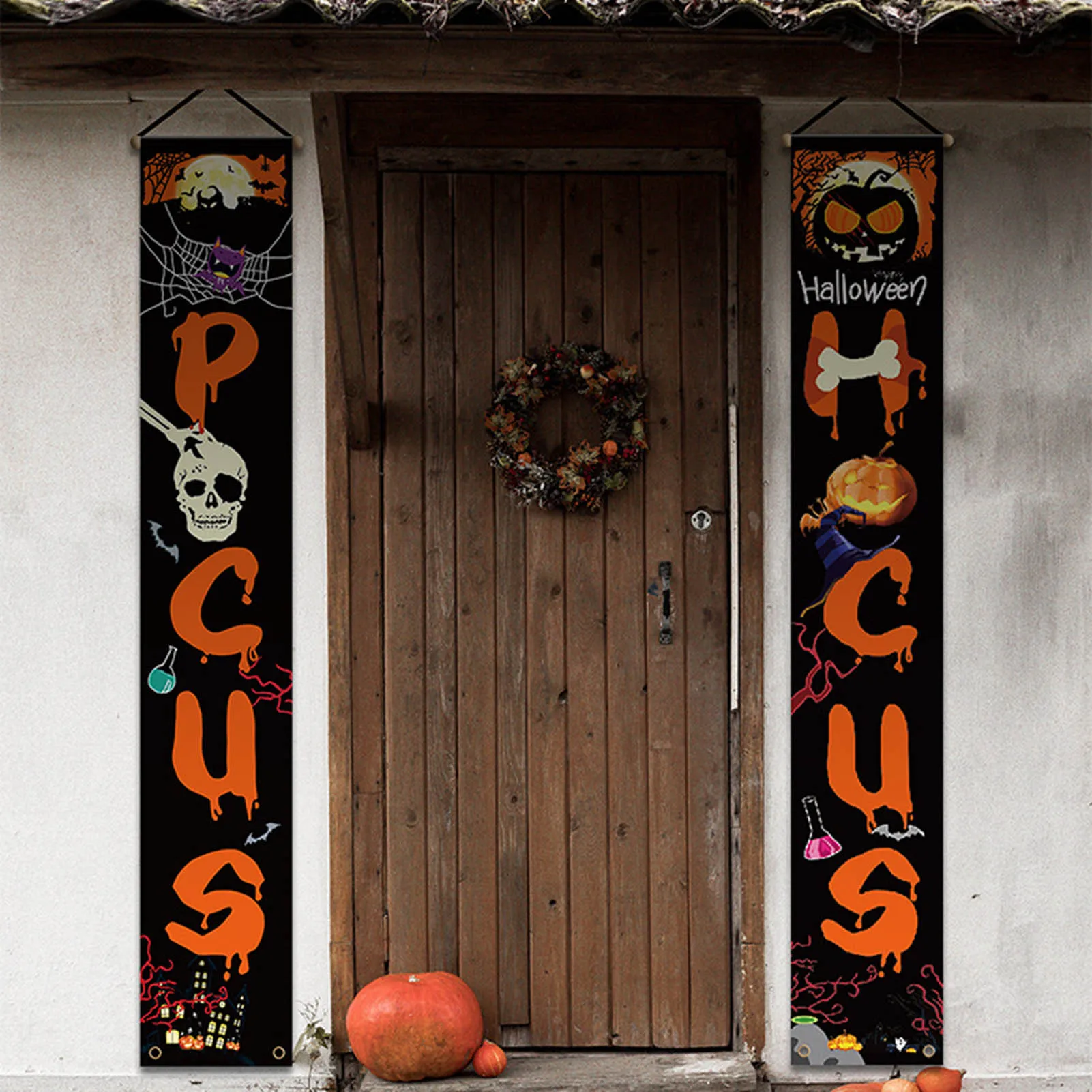 Хэллоуин Дверные Баннеры Подвесной Знак Призрак Декор Подвесной Дверной Занавес для Гирлянды Вечерние Принадлежности 5