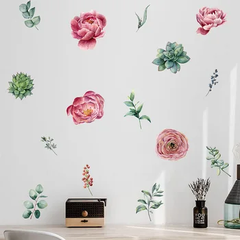 1 шт. наклейка на стену из ПВХ с современным цветочным рисунком для домашнего фона, украшения стен и благоустройства 0